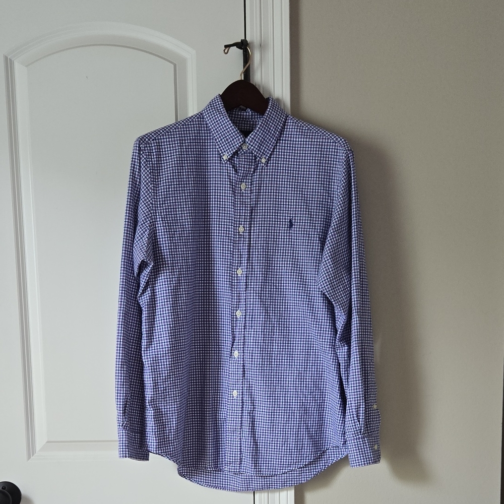 Ralph Lauren Putple and Blue Checkered Shirt Size M